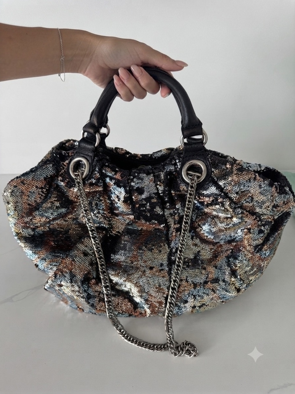 Oryany Sequin Chain-Handle Tote Bag in Multi-Color